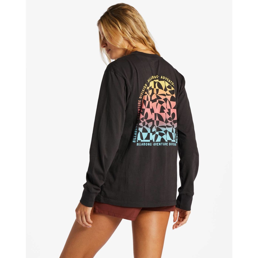 Billabong Women's A/Div Organic Soft Cotton Long Sleeve Tee T-Shirt in Black
